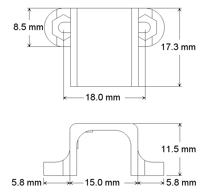 Pololu micro Metal gearmotor bracket Extended pair 1089