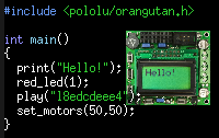 A simple program written with the Pololu AVR Library.