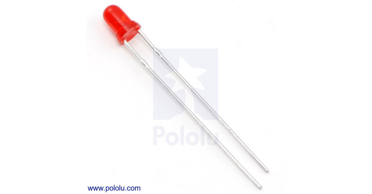 Pololu - T1 (3mm) Red LED with Red Diffused Lens