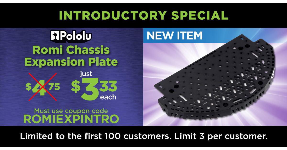 Pololu - New product: Romi Chassis Expansion Plate