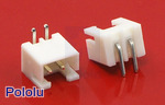 2.5 mm JST XH-Style Shrouded Male Connector: 2-Pin, Right Angle